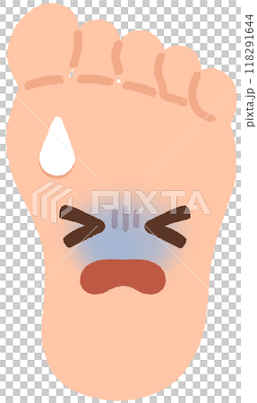 Foot character_sweat 118291644