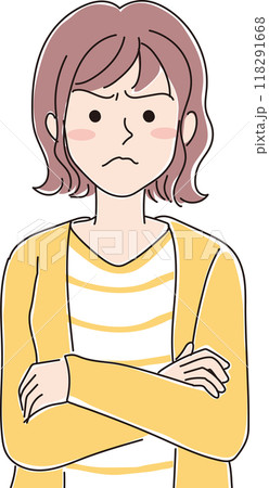 若い女性表情_怒った表情_上半身 118291668