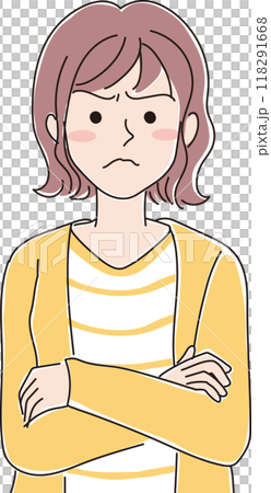 若い女性表情_怒った表情_上半身 118291668