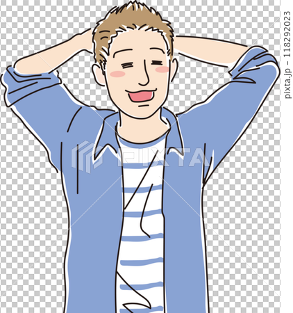 若い男性_のほほんとした顔_上半身 118292023