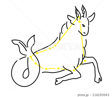 やぎ座のラフでゆるい手描きイラスト やぎ座のラフでゆるい手描きイラスト 118293043