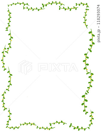 A4 paper frame green leaves with yellow flowers A4 paper frame green leaves with yellow flowers 118293074