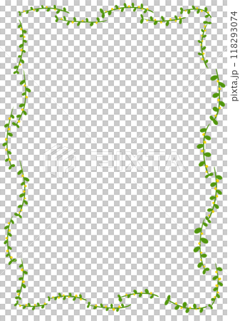 A4 paper frame green leaves with yellow flowers A4 paper frame green leaves with yellow flowers 118293074