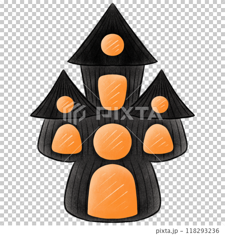 Hand drawn halloween castle Happy Halloween day set of elements Hand drawn halloween castle Happy Halloween day set of elements 118293236
