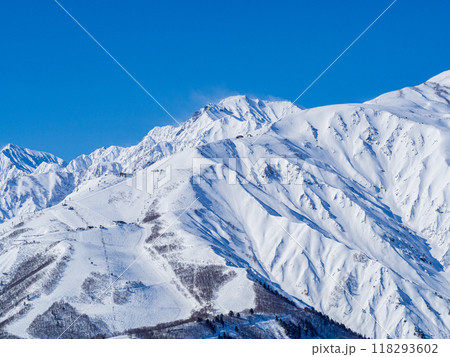 北アルプスの山並み hakuba valley スキー場 北アルプスの山並み hakuba valley スキー場 118293602