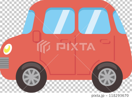 シンプルでかわいい赤い車のイラスト 118293670