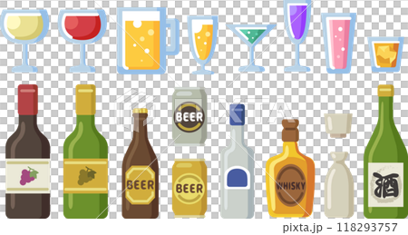 各種類型的酒精插圖集 118293757