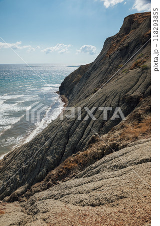 Beautiful landscape from the top of the mountain view of the blue sky and mountains and the sea 118293855