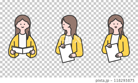 持有和打開文件的婦女-變化 持有和打開文件的婦女-變化 118293875