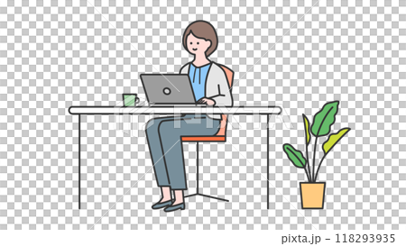 一位女士在筆記型電腦上工作 一位女士在筆記型電腦上工作 118293935