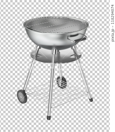 Silver charcoal barbecue grill 118294074