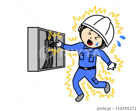 感電　作業員　イラスト 118295271