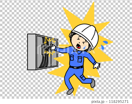 感電　作業員　イラスト 118295271