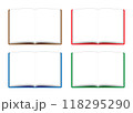 開いた本のイラストの4種類のカラーバリエーション 118295290
