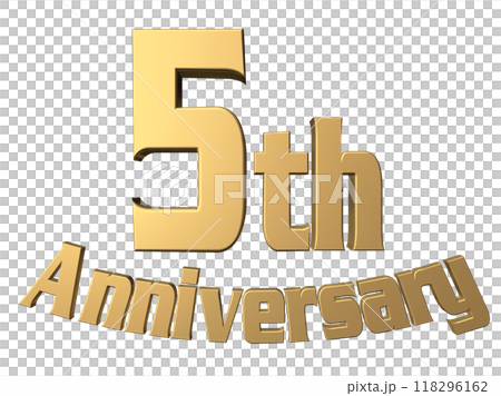3DCG characters "5th Anniversary/5th anniversary" gold, gold 118296162