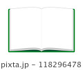 無地ノートのような開いた本型フレーム（緑） 118296478