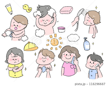 こどものスキンケアのイラスト 118296687