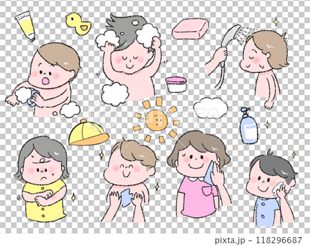 こどものスキンケアのイラスト 118296687