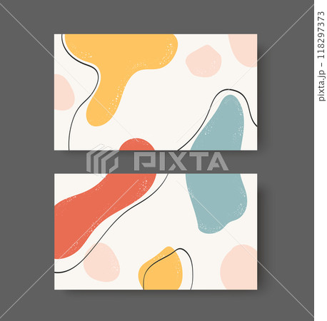 abstract shapes composition in trendy style banner abstract shapes composition in trendy style banner 118297373