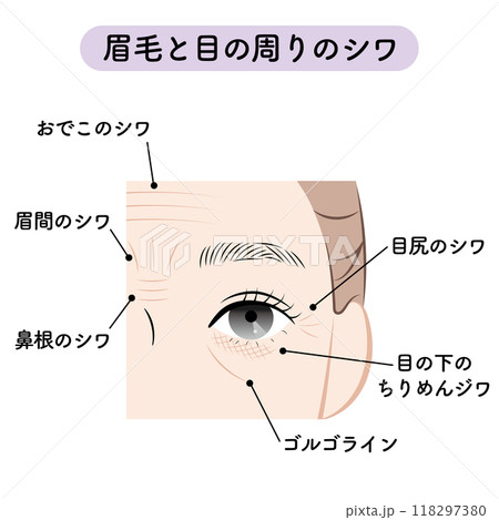 眉毛と目の周りのシワ 眉毛と目の周りのシワ 118297380