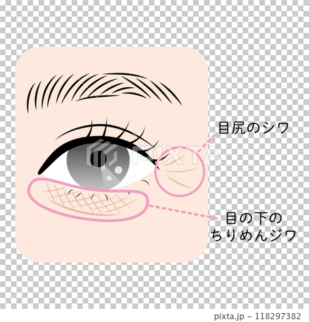 目の周りのシワ 118297382