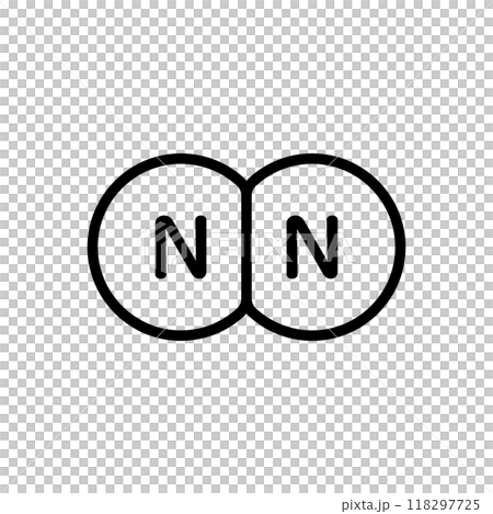 Nitrogen molecular model icon. 118297725