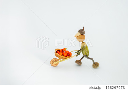 handmade craft creature made of natural materials acorns and twigs 118297978