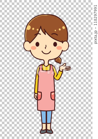 保育士　案内　右　イラスト素材 118297991