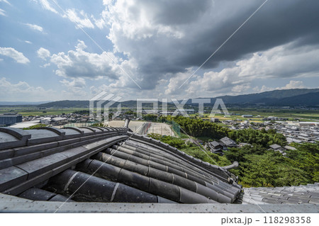 伊賀上野城（三重県）天守閣3階から西方面の眺望 118298358