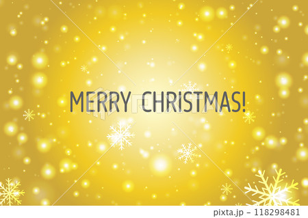 ゴールドの雪の背景とメリークリスマス カード ゴールドの雪の背景とメリークリスマス カード 118298481