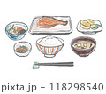 和風朝食、白背景 118298540