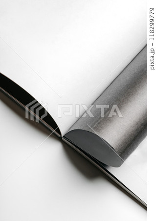 Magazine clean page mockup background concept close up Magazine clean page mockup background concept close up 118299779