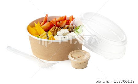 Take out poke bowl isolated on white background Take out poke bowl isolated on white background 118300118