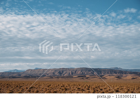 Exploring the enchanting beauty of the Atlas Mountains in Morocco serene desert landscape Exploring the enchanting beauty of the Atlas Mountains in Morocco serene desert landscape 118300121