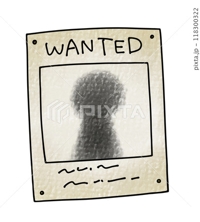 ゆるめシンプルな指名手配の紙　アナログ風 118300322