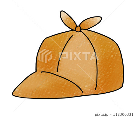 ゆるめシンプル探偵帽子 アナログ風のイラスト素材 [118300331] - PIXTA