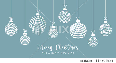 christmas card with hanging ball decoration with circle pattern vector illustration christmas card with hanging ball decoration with circle pattern vector illustration 118301584