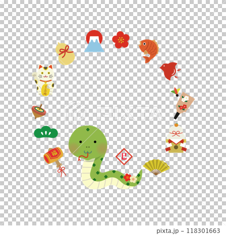 Snake year illustration frame 118301663