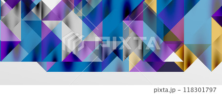 Tech minimal overlapping triangle shapes elements geometric graphic pattern 118301797