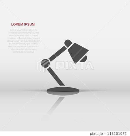 Lamp icon in flat style. Lightbulb vector illustration on white isolated background. Electricity business concept. 118301975