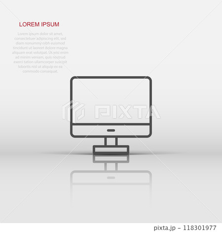 Computer monitor icon. Vector illustration on isolated background. Business concept tv monitor pictogram. Computer monitor icon. Vector illustration on isolated background. Business concept tv monitor pictogram. 118301977