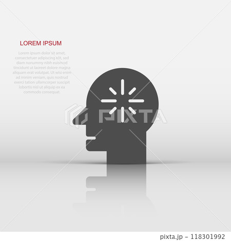 Mind awareness icon in flat style. Idea human vector illustration on white isolated background. Customer brain business concept. 118301992