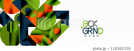 Trendy triangles lines, round elements and circles. Vector Illustration For Wallpaper, Banner, Background, Card, Book Illustration, landing page 118302150
