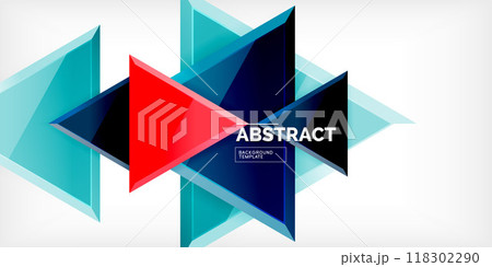 Abstract background - glossy triangles. Vector Illustration For Wallpaper, Banner, Background, Card, Book Illustration, landing page 118302290
