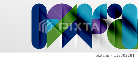 Round shapes, circles and lines minimal geometric background. Vector Illustration For Wallpaper, Banner, Background, Card, Book Illustration, landing page 118302291