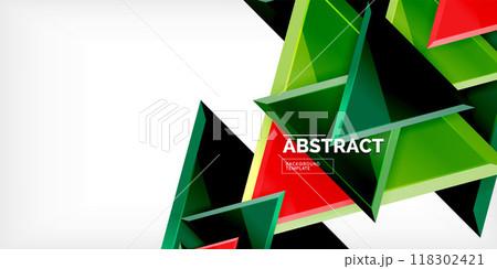 Abstract background - glossy triangles. Vector Illustration For Wallpaper, Banner, Background, Card, Book Illustration, landing page 118302421