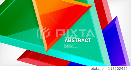 Triangle glass shapes geometric abstract background. Vector Illustration For Wallpaper, Banner, Background, Card, Book Illustration, landing page 118302423