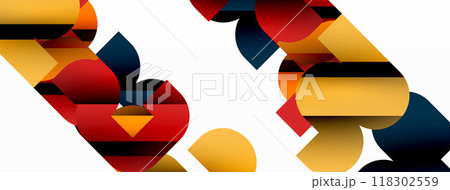 Abstract background. Colorful geometric curve shapes with black shadow lines effects Abstract background. Colorful geometric curve shapes with black shadow lines effects 118302559
