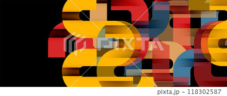 Dynamic waves, flowing lines, stripes vector geometric elements minimal pattern. Vector Illustration For Wallpaper, Banner, Background, Card, Book Illustration, landing page 118302587