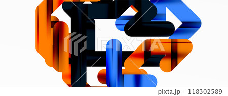 Abstract background - colorful lines composition. Technology or business digital template Abstract background - colorful lines composition. Technology or business digital template 118302589